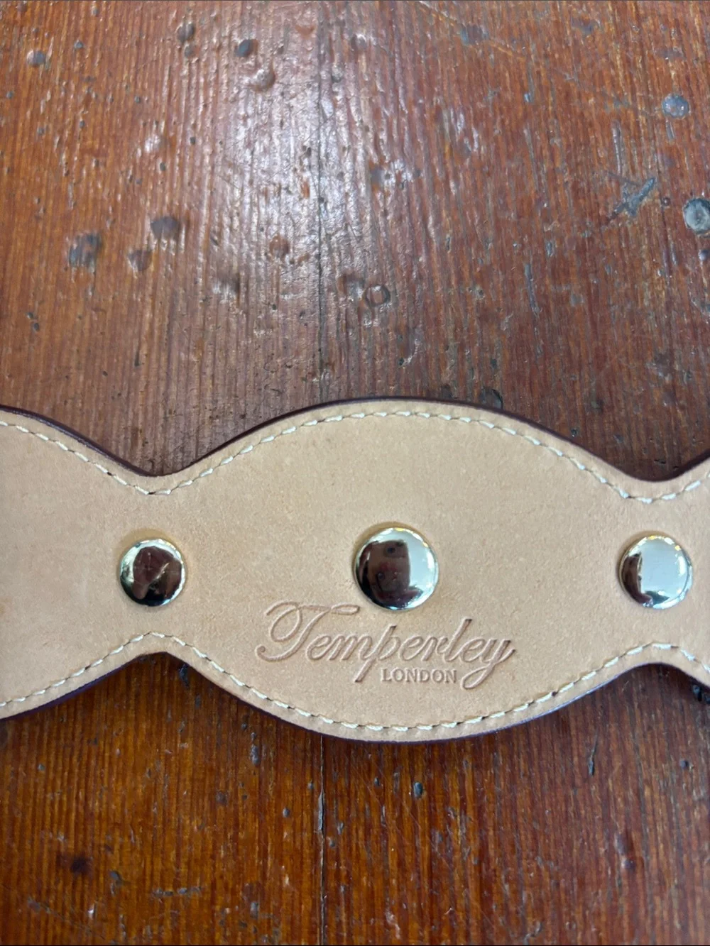 Temperley London burgundy leather studded belt sz 4